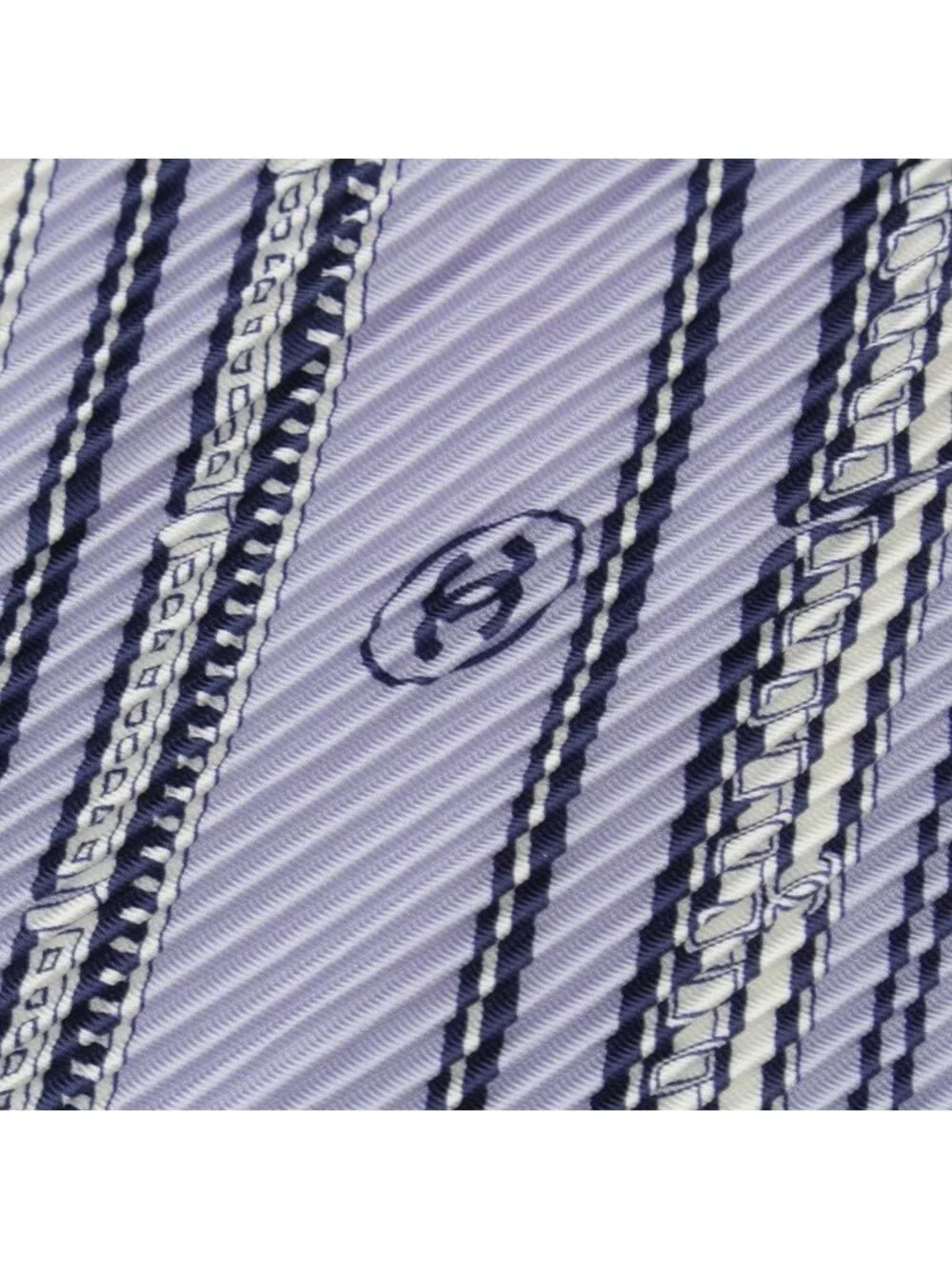 Chanel Silk CC Logo Scarf Purple